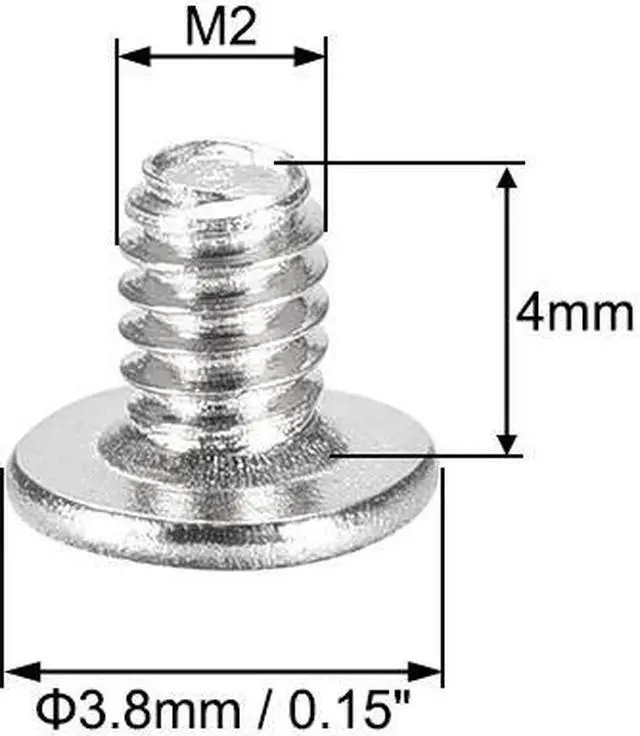 Alt view image 3 of 3 - M2 x 4mm Laptop Notebook Computer Screws Phillips Head Screw Silver Tone 3.8mm Dia Screw Head for IBM HP Dell Lenovo Gateway Acer Samsung 50pcs