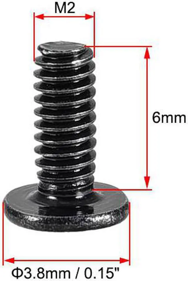 Alt view image 3 of 3 - M2 x 6mm Laptop Notebook Computer Screws Phillips Head Screw Fastener Black 3.8mm Dia Screw Head for IBM HP Dell Lenovo Sony Gateway Acer Samsung 200pcs