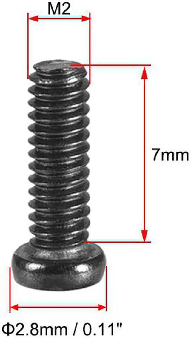 Alt view image 3 of 3 - M2 x 7mm Laptop Notebook Computer Screws Phillips Head Screw Fastener Black 2.8mm Dia Screw Head for IBM HP Dell Lenovo Sony Gateway Acer 50pcs