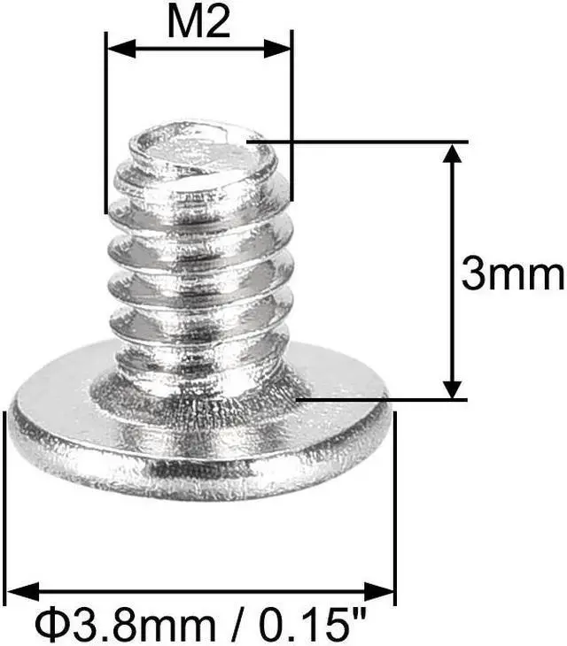 Alt view image 3 of 3 - M2 x 3mm Laptop Notebook Computer Screws Phillips Head Screw Silver Tone 3.8mm Dia Screw Head for IBM HP Dell Lenovo Gateway Acer Samsung 100pcs