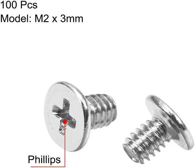 Alt view image 2 of 3 - M2 x 3mm Laptop Notebook Computer Screws Phillips Head Screw Silver Tone 3.8mm Dia Screw Head for IBM HP Dell Lenovo Gateway Acer Samsung 100pcs