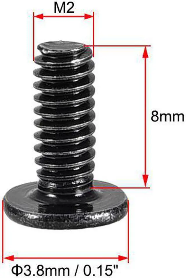 Alt view image 3 of 3 - M2 x 8mm Laptop Notebook Computer Screws Phillips Head Screw Fastener Black 3.8mm Dia Screw Head for IBM HP Dell Lenovo Sony Gateway Acer Samsung 50pcs