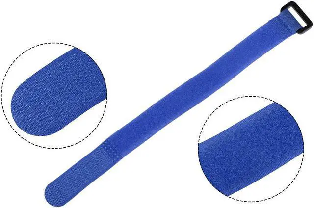 Alt view image 3 of 4 - 20pcs Hook and Loop Straps, 3/4-inch x 18-inch Securing Straps Reusable Fastening Cable Tie (Blue)