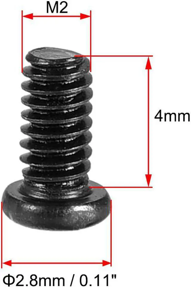 Alt view image 3 of 3 - M2 x 4mm Laptop Notebook Computer Screws Phillips Head Screw Fastener Black 2.8mm Dia Screw Head for IBM HP Dell Lenovo Sony Gateway Acer 200pcs