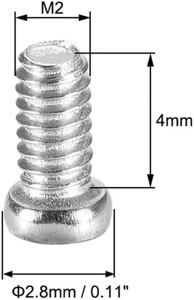 Alt view image 3 of 3 - M2 x 4mm Laptop Notebook Computer Screws Phillips Head Screw Silver Tone 2.8mm Dia Screw Head for IBM HP Dell Lenovo Gateway Acer Samsung 50pcs