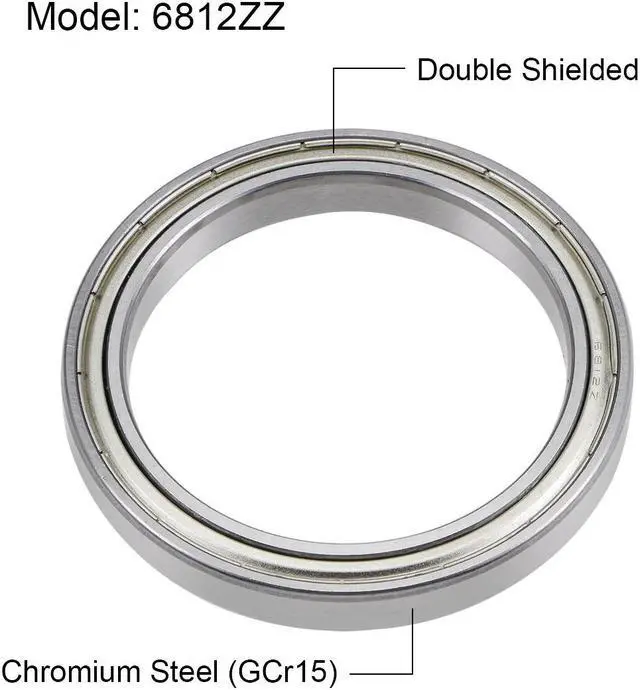 Alt view image 6 of 7 - 6812ZZ Deep Groove Ball Bearings Z2 60mm x 78mm x 10mm Double Shielded Chrome Steel 2pcs