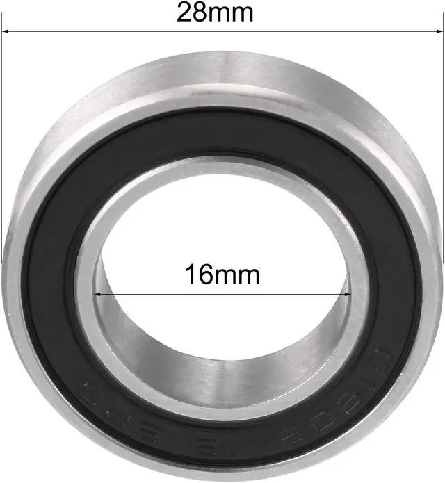 Alt view image 4 of 4 - 16287-2RS Deep Groove Ball Bearings Z2 16mm x 28mm x 7mm Double Sealed Chrome Steel