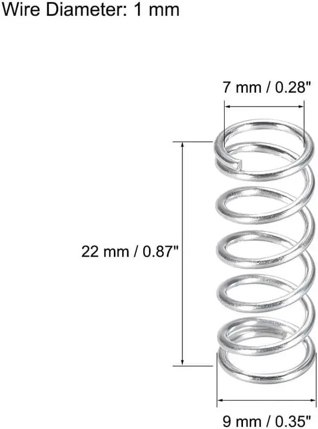 Alt view image 3 of 4 - Heated Bed Springs for 3D Printer Extruder Compression Spring, 9 X 22 Mm 40pcs
