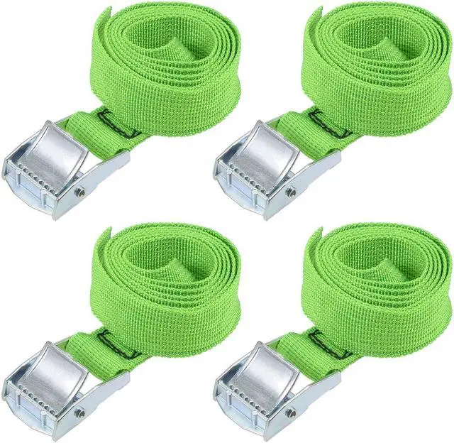 Alt view image 4 of 4 - Lashing Strap 1" x 3.3' Cargo Tie Down Straps with Cam Lock Buckle Up to 551lbs Green 4pcs