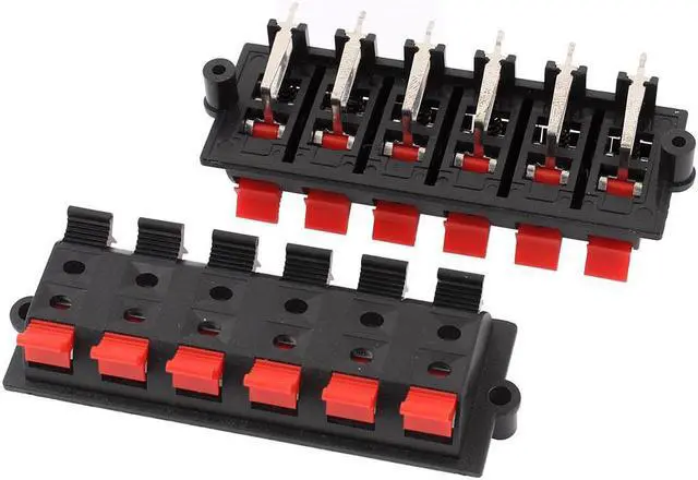 Main image of 2pcs 12 Way Push Release Connector Plate Stereo Speaker Terminal Strip Block