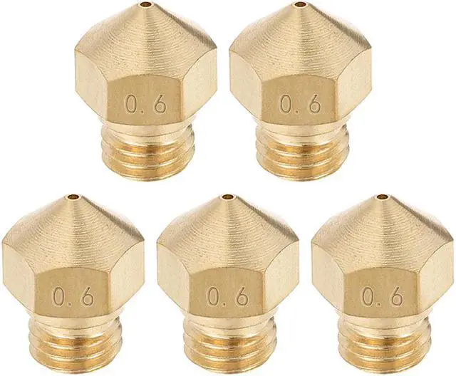 Main image of 5pcs 3D Printer Nozzle,Brass MK10 Nozzle 0.6mm,Extruder Print Head for 1.75mm Filament M7 3D Printer