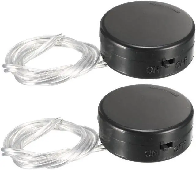 Main image of Unique Bargains 2 Pcs Black CR2032 Battery Round Button Cell Coin Holder Socket w Cover