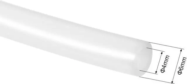 Main image of PTFE Tube 4.9Ft - ID 4mm X OD 6mm Fit 3mm Filament for 3D Printer White
