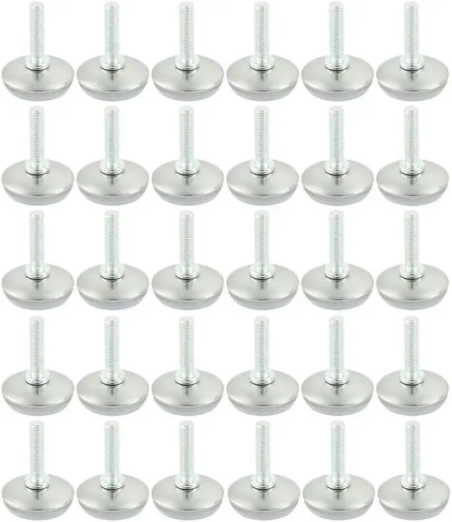 Main image of Unique Bargains M6 x 25mm Threaded Furniture Cabinet Screw On Leveling Glide Foot 30 Pcs