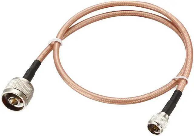 Main image of Mini UHF Male to N Male Right Angle RG400 RF Coaxial Cable 0.9M/3Ft Long