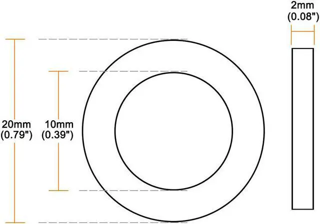 Alt view image 2 of 3 - Nylon Flat Washers for M10 Screw Bolt 20mm OD 2mm Thick 300PCS