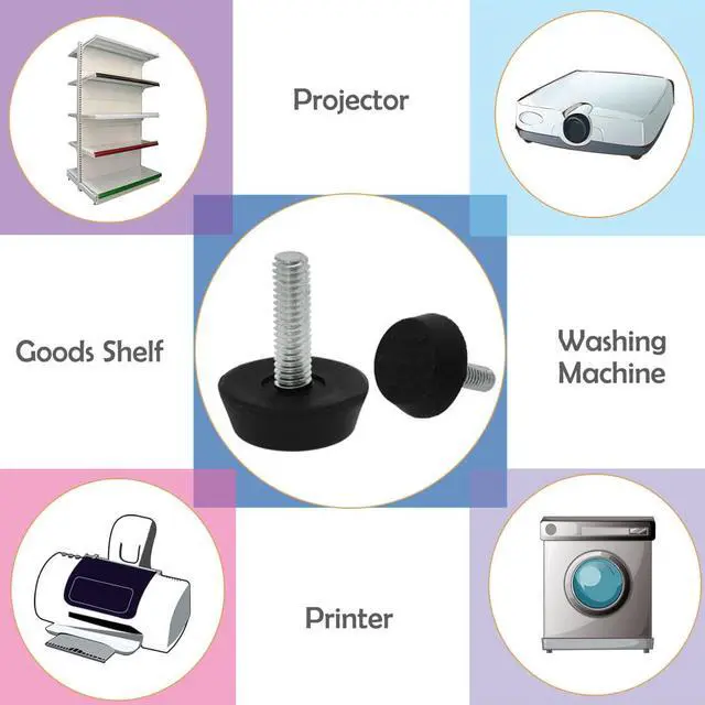 Alt view image 5 of 7 - M6 x 20 x 25mm Furniture Glide Leveling Feet Floor Protector for Table Leg 10pcs