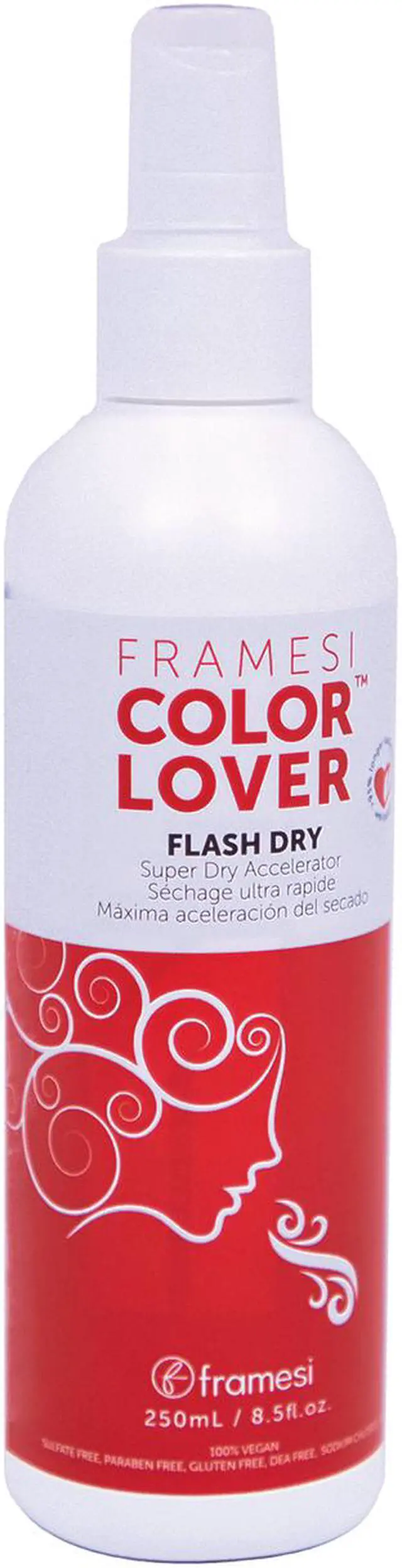 Alt view image 2 of 3 - framesi color lover flash dry spray  8.5 ounce, color safe blow dry spray, super dry accelerator and heat protection spray for hair, vegan, gluten free, cruelty free