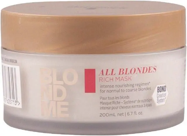 Main image of Schwarzkopf Blondme Rich Mask For Normal to Coarse Blondes 6.7oz
