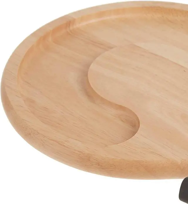 Alt view image 5 of 10 - Prodyne Cheese Slicer Tray Beechwood Round Countour - 912B