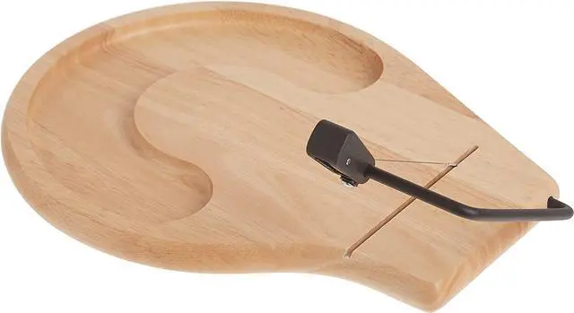 Alt view image 8 of 10 - Prodyne Cheese Slicer Tray Beechwood Round Countour - 912B