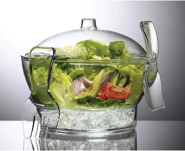Alt view image 13 of 18 - Prodyne Acrylic Cold Bowl on Ice with Serving Spoon Fork - CB3