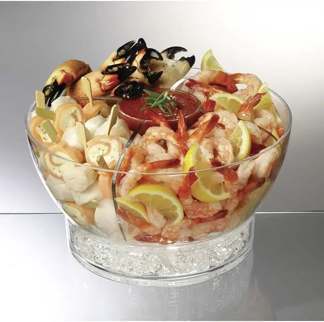 Alt view image 17 of 18 - Prodyne Acrylic Cold Bowl on Ice with Serving Spoon Fork - CB3