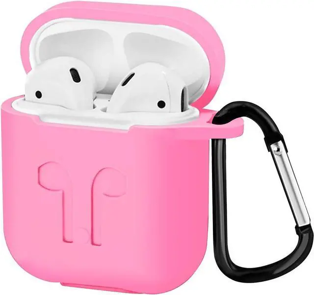 Alt view image 2 of 5 - Airpod Protective Case, Airpod Earbuds Protective Cover Silicone Skin, Precision Size, 3mm skin, 360 protection, metal Keychain hook, for Airpods 1 & Airpods 2