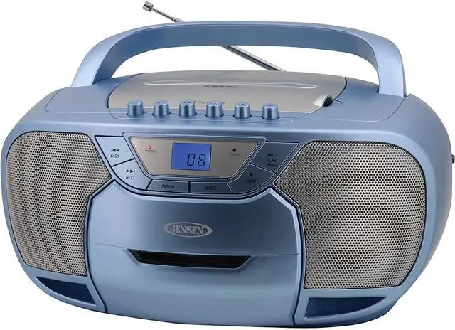 Alt view image 4 of 8 - jensen cd-590-bl portable bluetooth stereo mp3 cd cassette player/recorder with am/fm radio