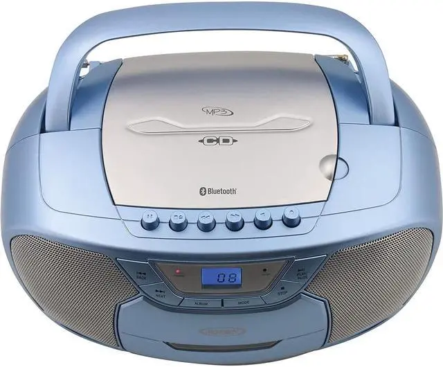 Alt view image 5 of 8 - jensen cd-590-bl portable bluetooth stereo mp3 cd cassette player/recorder with am/fm radio