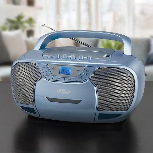 Alt view image 8 of 8 - jensen cd-590-bl portable bluetooth stereo mp3 cd cassette player/recorder with am/fm radio
