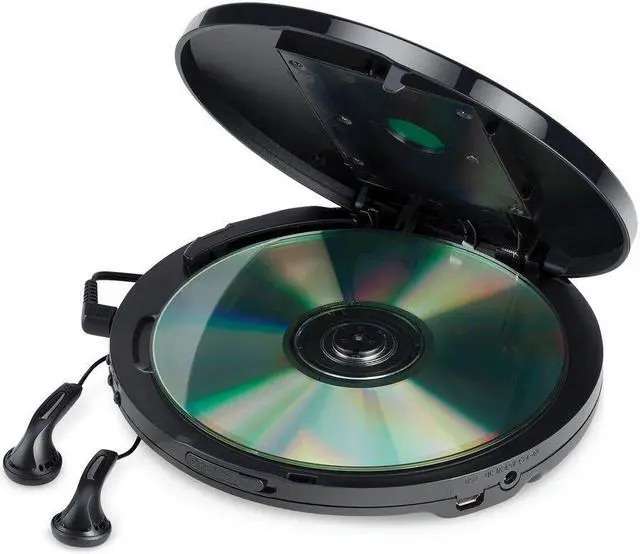 Alt view image 13 of 13 - Jensen Black Portable CD CDR MP3 Player with Bluetooth Bass Boost Black Earbuds