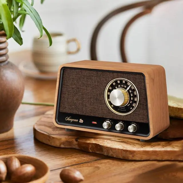 Alt view image 7 of 8 - Sangean WR-55 AM/FM Bluetooth Aux Premium Wooden Cabinet