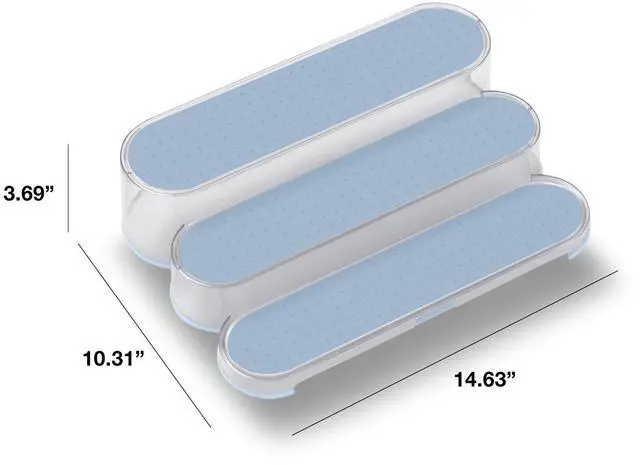 Alt view image 4 of 5 - Madesmart 95-77722-06 Clear Blue 3 Tier Shelf Organizer