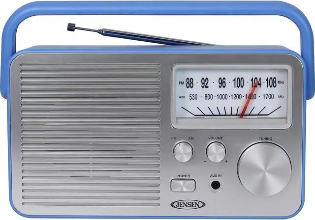 Alt view image 3 of 8 - Jensen MR-750BL Blue Portable AM/FM Radio