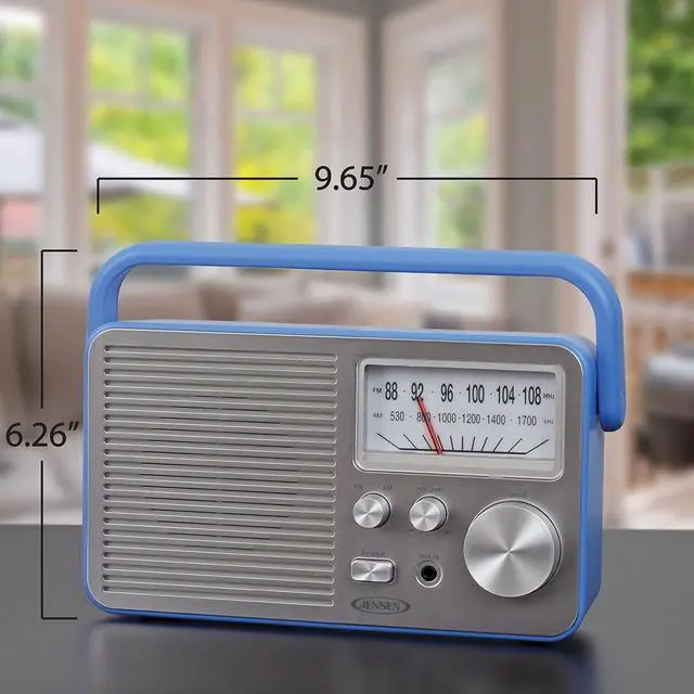 Alt view image 6 of 8 - Jensen MR-750BL Blue Portable AM/FM Radio