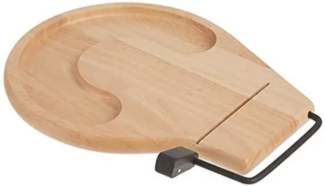 Alt view image 10 of 10 - Prodyne Cheese Slicer Tray Beechwood Round Countour - 912B