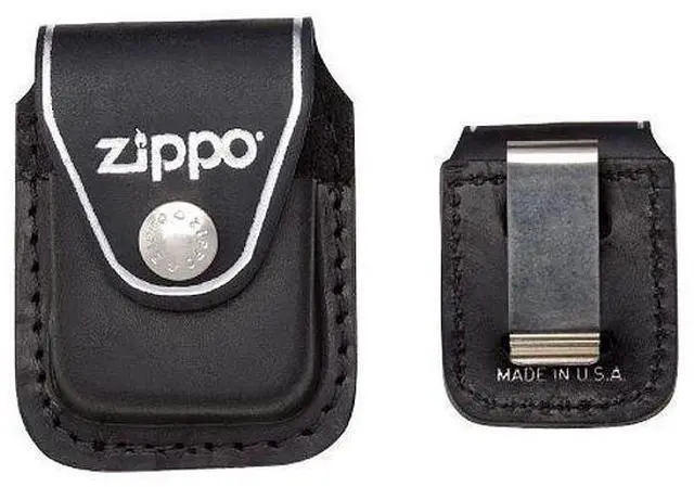 Alt view image 3 of 20 - Zippo ZO17060 Lighter Lighter Pouch Black Leather Attaches To Belt W/ Clip Thes