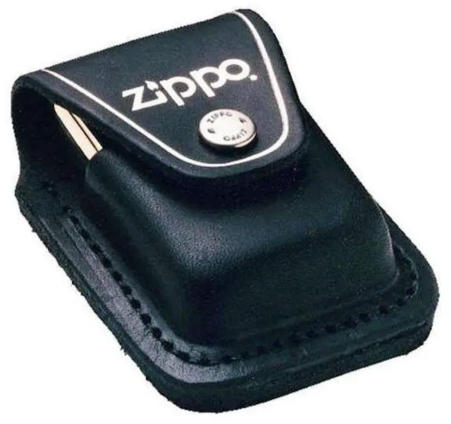 Alt view image 4 of 20 - Zippo ZO17060 Lighter Lighter Pouch Black Leather Attaches To Belt W/ Clip Thes