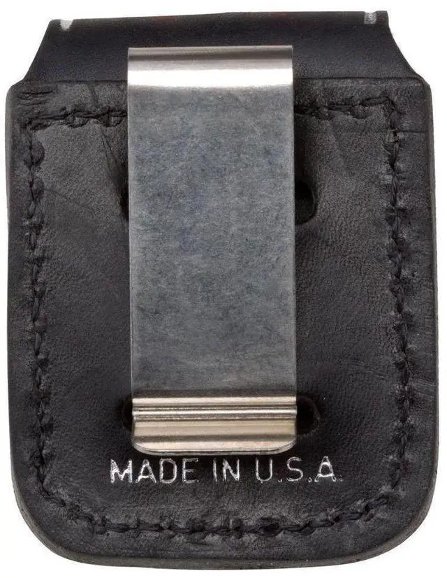 Alt view image 6 of 20 - Zippo ZO17060 Lighter Lighter Pouch Black Leather Attaches To Belt W/ Clip Thes