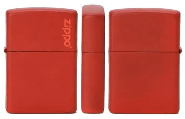 Alt view image 4 of 14 - Zippo 233ZL Windproof Red Matte with Zippo Logo Lighter