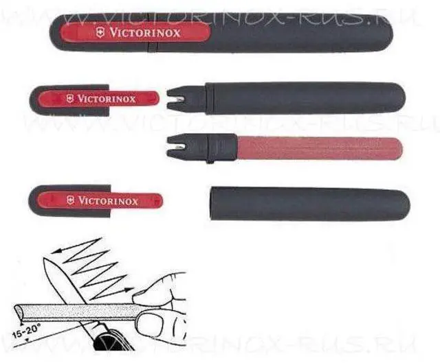 Alt view image 3 of 9 - Victorinox SwissArmy Dual Pocket Knife Sharpener, Ceramic Rod, Black #4.3323