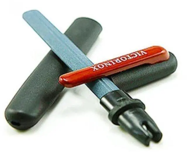 Alt view image 4 of 9 - Victorinox SwissArmy Dual Pocket Knife Sharpener, Ceramic Rod, Black #4.3323