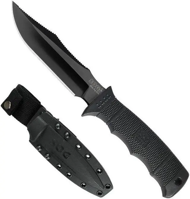 Alt view image 7 of 13 - SOG Seal Pup Elite Black Tini Straight Knife E37S-K
