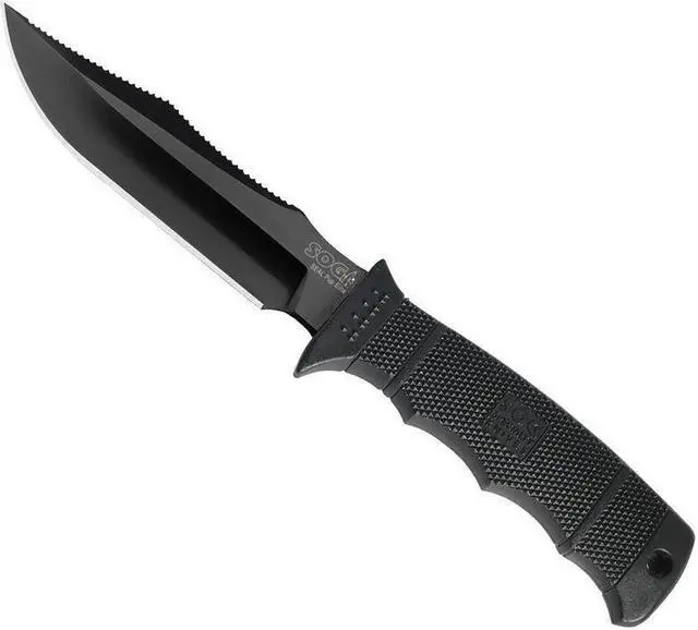 Alt view image 6 of 13 - SOG Seal Pup Elite Black Tini Straight Knife E37S-K