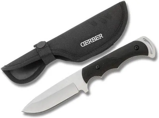 Alt view image 5 of 12 - Gerber Fixed Blade Knife,4" L,Black,Sheath HAWA 31-000588