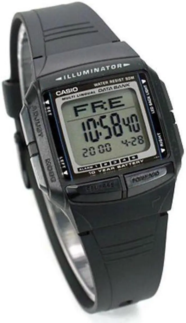Alt view image 5 of 19 - Casio DB36-1AV Casual Men's Multi-Lingual Databank Digital Sports Watch - Black