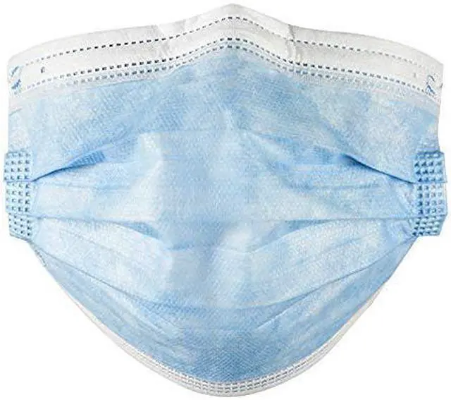 Alt view image 4 of 7 - PQS Disposable Face Masks | 3-Ply Safety Mask - Non Woven, Hypoallergenic, Breathable, Blue - 50 PCS