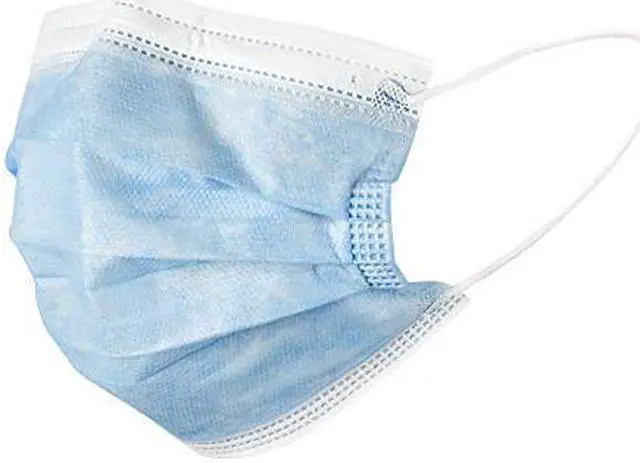 Alt view image 3 of 7 - PQS Disposable Face Masks | 3-Ply Safety Mask - Non Woven, Hypoallergenic, Breathable, Blue - 50 PCS
