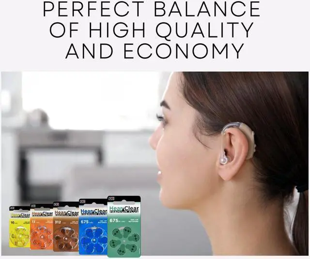 Alt view image 5 of 7 - HearClear Size 312 Zinc Air 1.45V Hearing Aid Batteries Brown Tab (60 Pack)